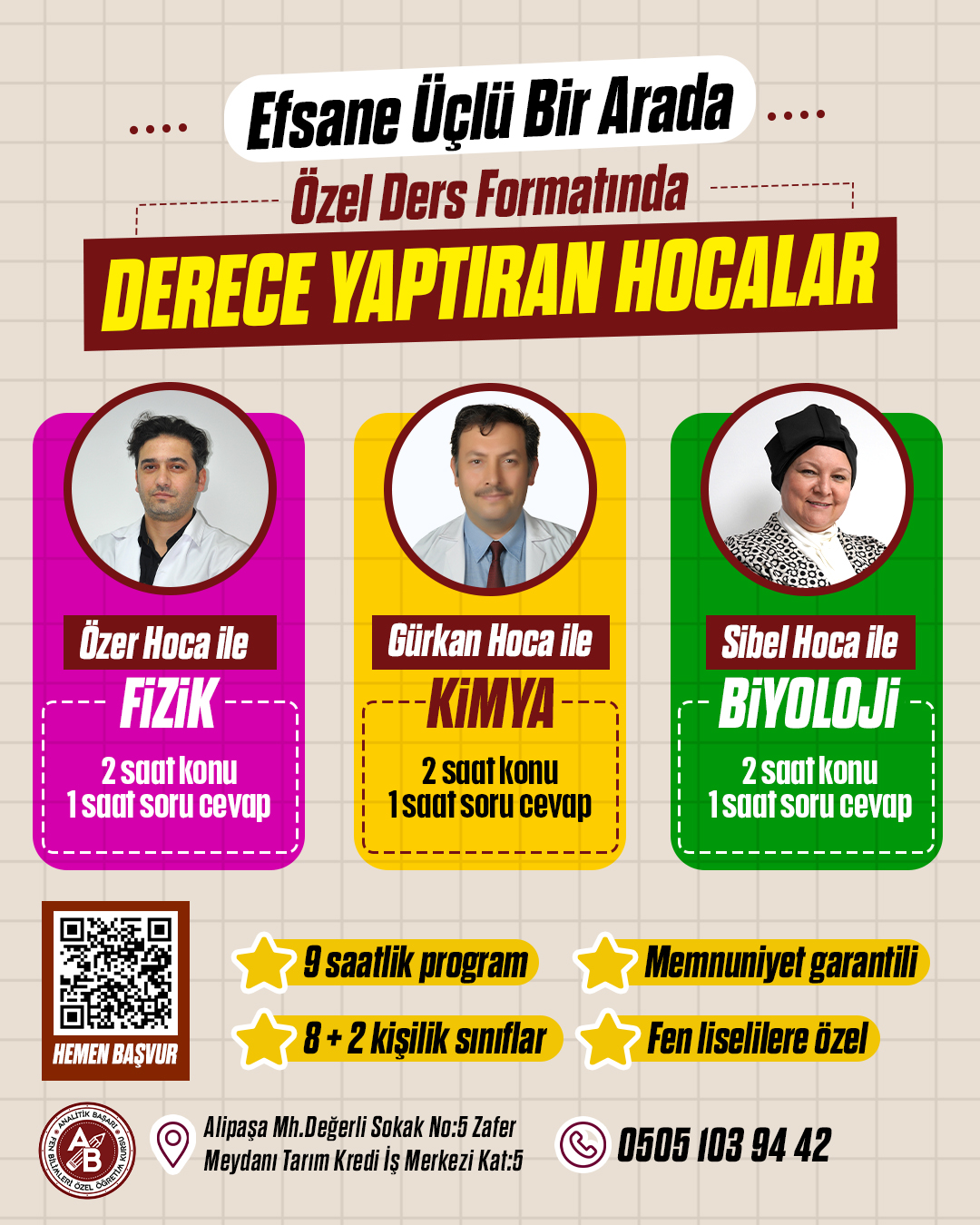 Derece Yaptıran Hocalarla Özel Ders Formatında Kurs